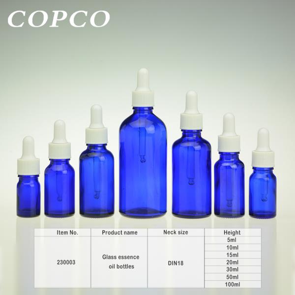 Glass essence oil bottles - Blue #230003